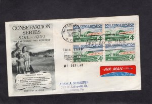 1133 Soil Conservation, blk/4 FDC Fleetwood