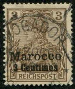 German Offices Morocco SC# 7 o/p'd  3 Centines on Germany Used