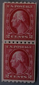 United States #411 2 Cent Washington Coil Pair MNH