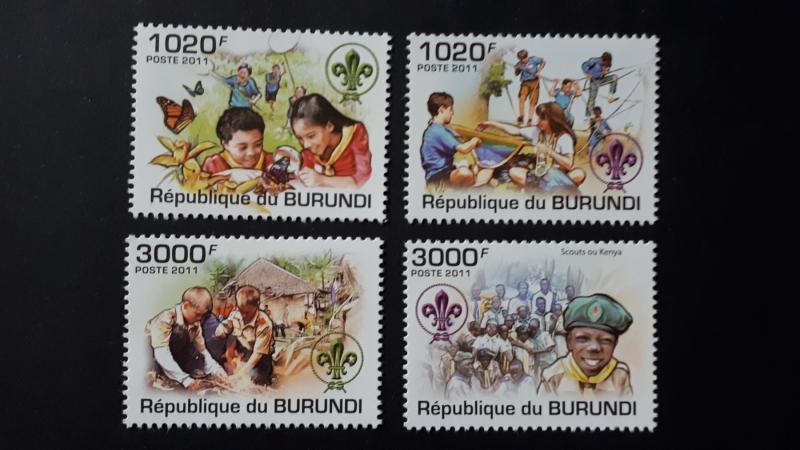 Burundi 2011. -  Scouts of Kenya ** MNH complete set (perforated)