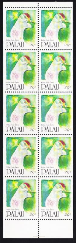 Palau Birds Palau Fruit Dove Booklet pane of 10v SG#418 SC#272b