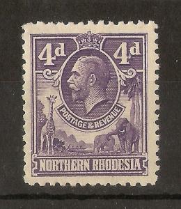 Northern Rhodesia 1925 4d SG6 Mint