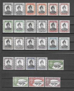 BRUNEI 1964/72 SG 118/29 + 118ab/29ab, 130/1 MNH Cat £163