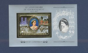 COMORO ISLANDS - Michel BK 104B - MNH S/S - gold embossed - QEII -