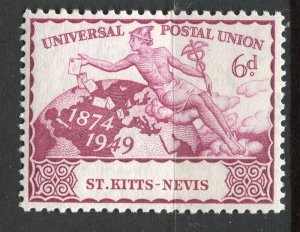 ST.KITTS & NEVIS; 1949 early UPU Anniversary issue Mint hinged 6d. value