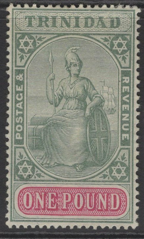 TRINIDAD SG124 1896 £1 GREEN & CARMINE MTD MINT