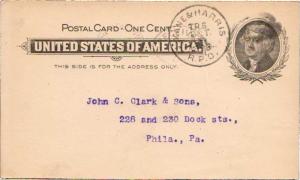 United States U.S. R.P.O.'s Kane & Harris. 1899 198-I-2  Postal Card.