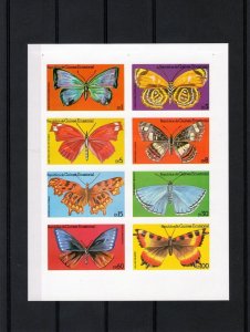 Equatorial Guinea 1979 Butterflies Shlt(8) IMPERFORATED MNH YT#125