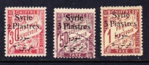 Syria #J30-32 overprint has Arabic singular