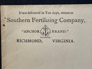 1888 Richmond, VA Southern Fertilizing Company Advertising Cover