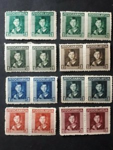 Yugoslavia 1934. - Essay - unissued * MH 8 pairs cyrillic + latin / very rare