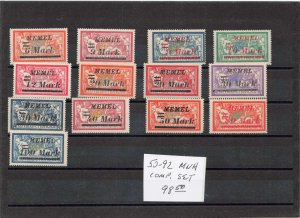 MEMEL  50-92   COMPLETE MNH