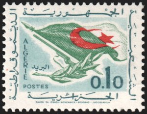 Algeria #297  MNH - Revolution Flag Rifle (1963)