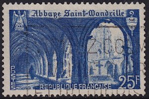 France - 1949 - Scott #623 - used - Saint-Wandrille Abbey