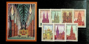 MADAGASCAR(MALAGASY) Sc 1208-15 NH SET+S/S OF 1994-CHURCHES OF THE WORLD- (AO23)