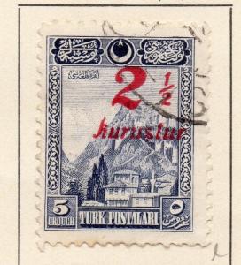 Turkey 1929 Early Issue Fine Used 2.5K. Surcharged 230758