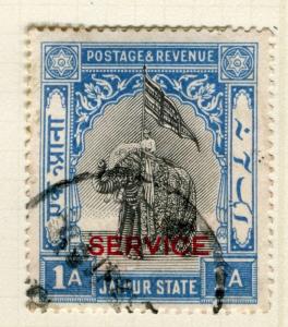 INDIA;   JAIPUR 1931-37 early SERVICE Optd. fine used 1a. value