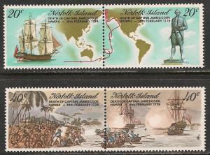 Norfolk Island #243a & 245a VF MNH - 1979 Captain Cook