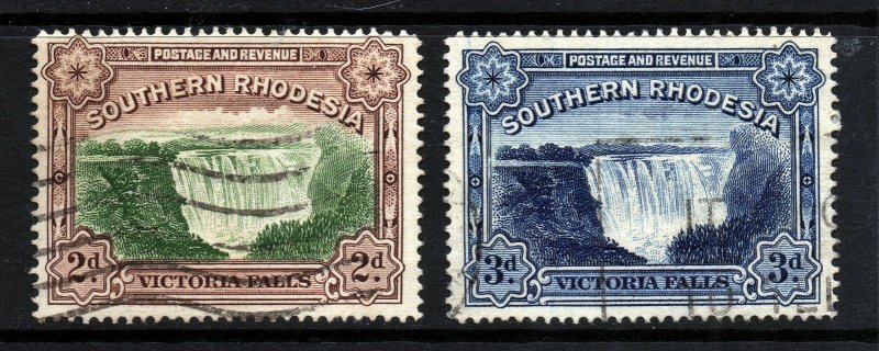 SOUTHERN RHODESIA KG VI 1935-41 Victoria Falls POSTAGE & REVENUE SG 35a/35b VFU