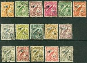 SG 190-203 New Guinea 1932-34 Air set of 16 values. ½d-£1. Very fine used...