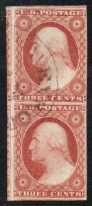 US #10 SCV $550 F-VF, Pair, town cancel, rich color! RARE ITEM!!