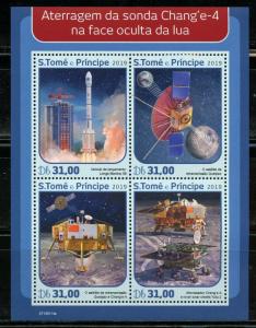 SAO TOME 2019  CHANG'E4   LUNAR PROBE SHEET MINT NH