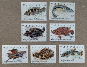 Tanzania 1992 Fish of Tanzania, MNH. Scott 816-822, CV $10.80