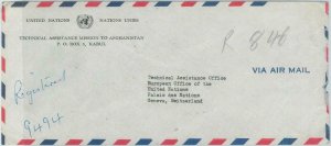 79144 - AFGHANISTAN - POSTAL HISTORY -  COVER to  SWITZERLAND - UN  sport