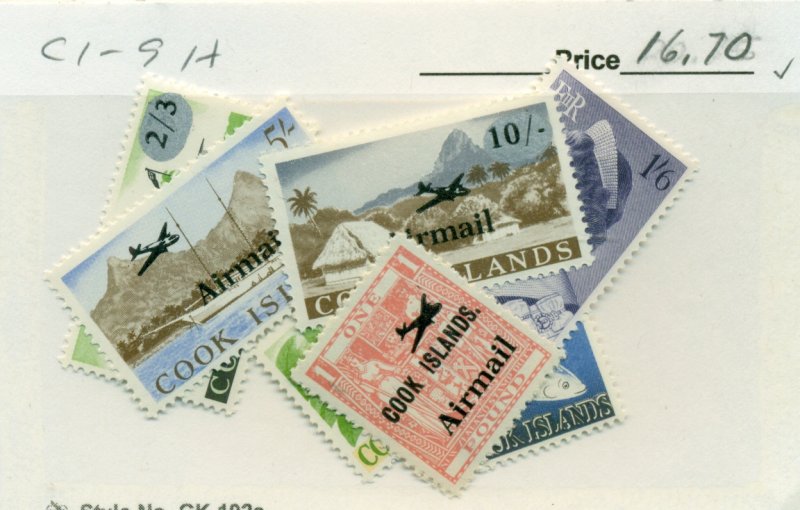 COOK ISLANDS #C1-9, Mint Hinged, Scott $16.70