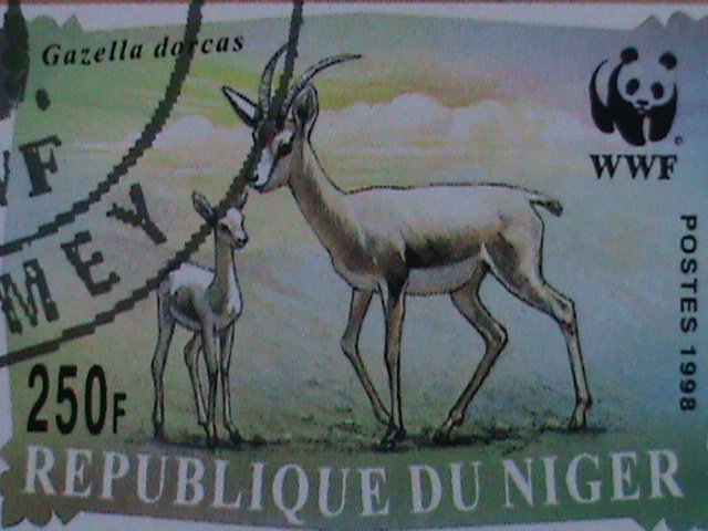 NIGER STAMP-1998 SC#986b WWF-WORLD WILD LIFE FUND- ANIMALS  S/S CAT. $40 VF