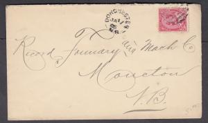 NEW BRUNSWICK SPLIT RING TOWN CANCEL COVER DORCHESTER