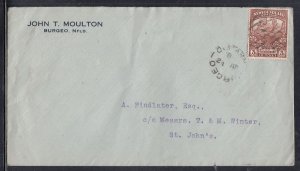 Newfoundland Scott 117  - Jul 12, 1020 Cover to St. John's