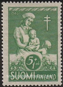 Finland, Sc , SG 418 Mint, Hinged - 1946 5m.+1m.  - Nurse...