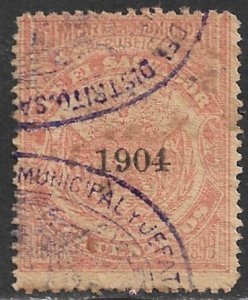 EL SALVADOR 1904 10c ARMS Municipal Revenue Ross M88 Used