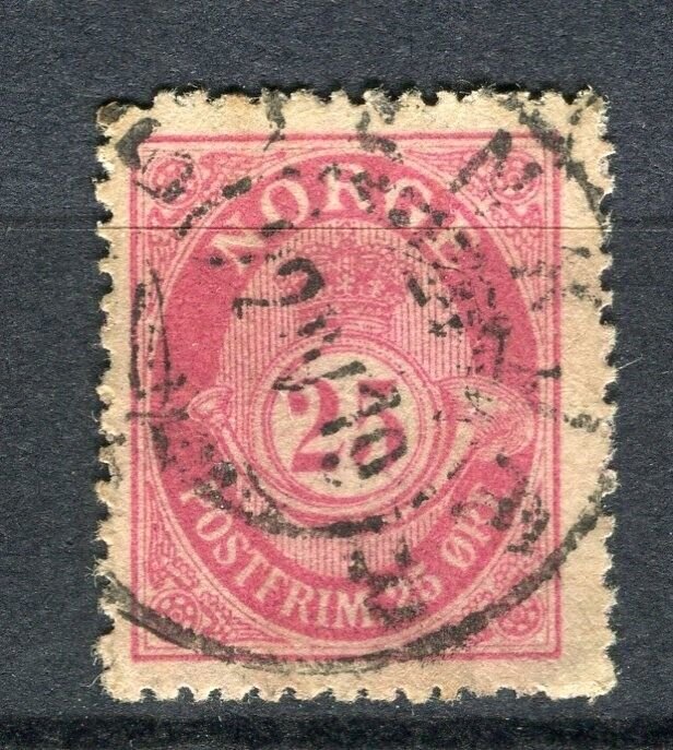 NORWAY; Early 1900s fine used Numeral issue 25ore. fine Shade + Postmark