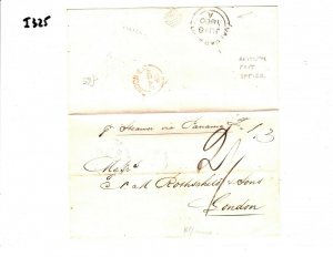 CHILE Cover BRITISH POST OFFICE*Valparaiso* Transatlantic Via Panama 1860 Gi-325