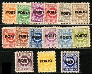 Austria 1946  Scott #J189-203 MNH