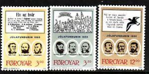 D4-Faroe Is.-Sc#179-81-unused NH set-Christmas meeting to pr