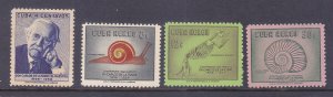 Cuba 607 & C182-84 MNH 1958 Dr Carlos de la Torre y Huerta - Naturalist Set