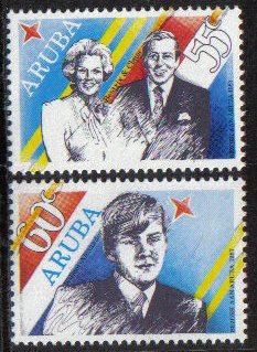 Aruba  #25-26  MNH  1987    Royal Visit