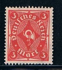 Germany 186: 3m Posthorn, unused, NG, VF