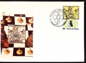 ZA0284a - HUNGARY - Postal History - Special cover - Chess - 1973