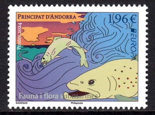 ANDORRA (F) 2024 EUROPA CEPT UNDERWATER FLORA & FAUNA FISH MARINE LIFE