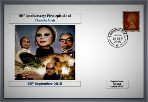 GB 2015 anniv1st episode of Thunderbirds postal card animation children tv