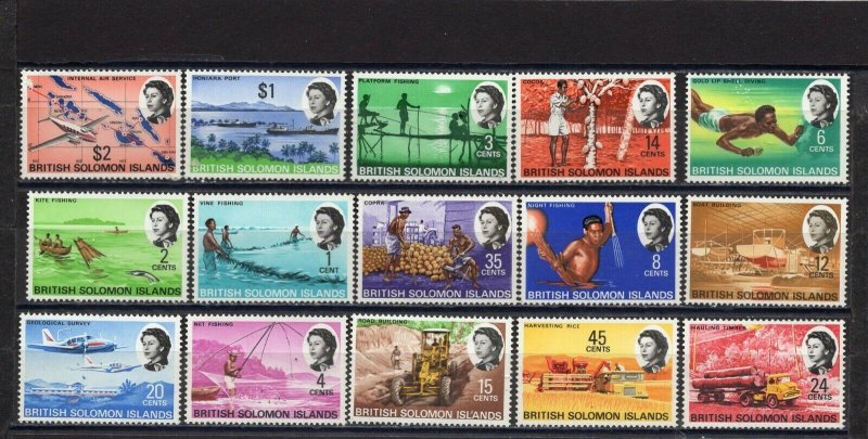 SOLOMON ISLANDS 1968 YEAR SET OF 15 STAMPS MNH