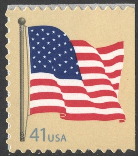 SC#4191 41¢ Flag Booklet Single (2007) SA