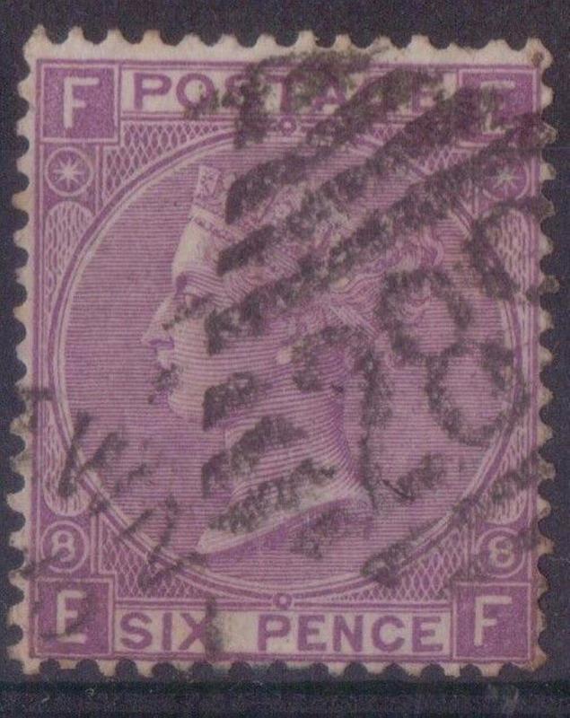 Great Britain 1869 6d Mauve SG109 Pl 8.