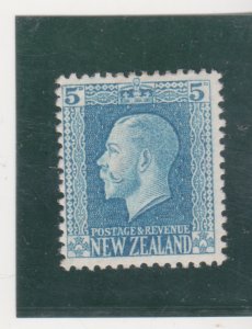 New Zealand scott # 153  SG 424. 1922 KGV 5d light blue (p14x13½) MLH