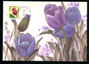 US 2519 F Flower, Tulip Bklt single UA Unicover Maximum card