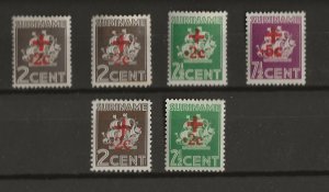 Suriname 1942 Red Cross types I & II  MR